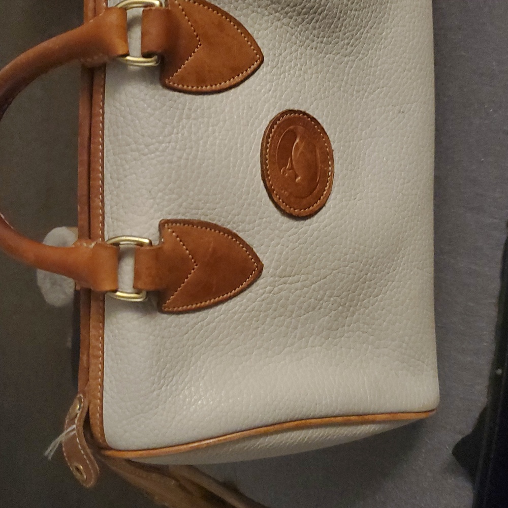 Dooney & Bourke Cream and‎ Tan Satchel/leather Speedy
